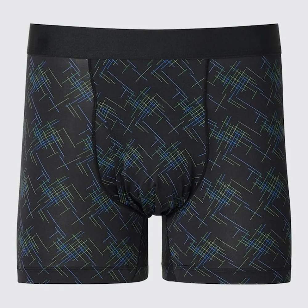 Unterwäsche*UNIQLO Gemusterte Airism Unterhose Schwarz