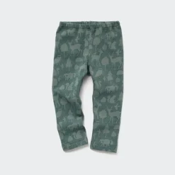 Leggings*UNIQLO Gemusterte Fleece Leggings Grun