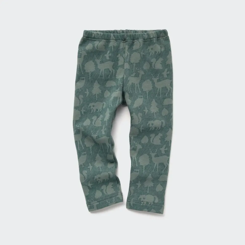 Leggings*UNIQLO Gemusterte Fleece Leggings Grun