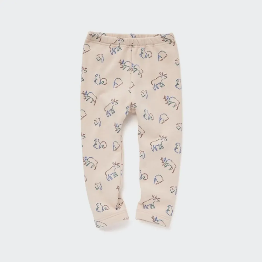 Leggings*UNIQLO Gemusterte Fleece Leggings Beige