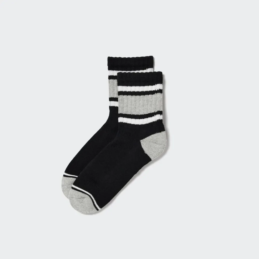 Socken*UNIQLO Gemusterte Halbsocken Schwarz