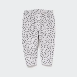 Leggings*UNIQLO Gemusterte Leggings (Relaxed Fit) Hellgrau
