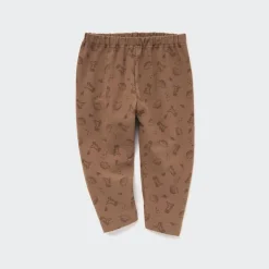 Leggings*UNIQLO Gemusterte Leggings (Relaxed Fit) Braun