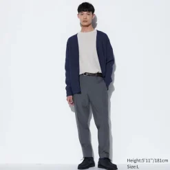 Hosen, Chinos & Jogginghosen*UNIQLO Gemusterte Smart Stoffhose In 7/8-Lange Grau