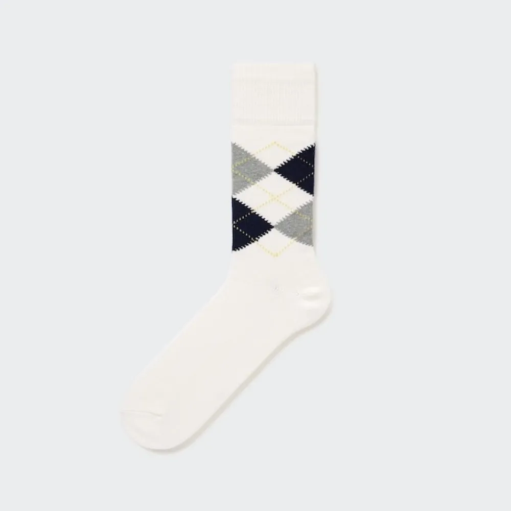 Socken*UNIQLO Gemusterte Socken Weis