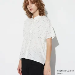 Hemden & Blusen*UNIQLO Gemusterte Viskose Kurzarm Bluse