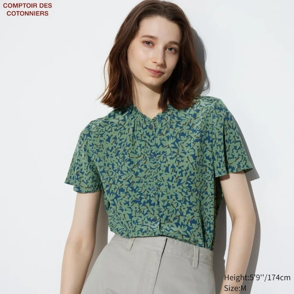 Hemden & Blusen*UNIQLO Gemusterte Viskose Kurzarm Bluse