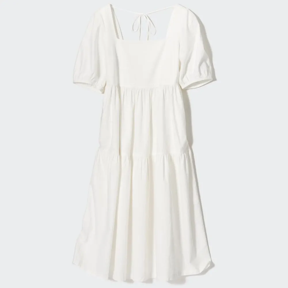 Kleider, Jumpsuits & Overalls*UNIQLO Gerafftes Leinenmix Kleid Mit Weiten Armeln