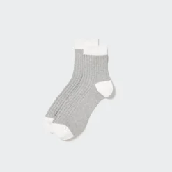 Socken*UNIQLO Gerippte Halbsocken Grau