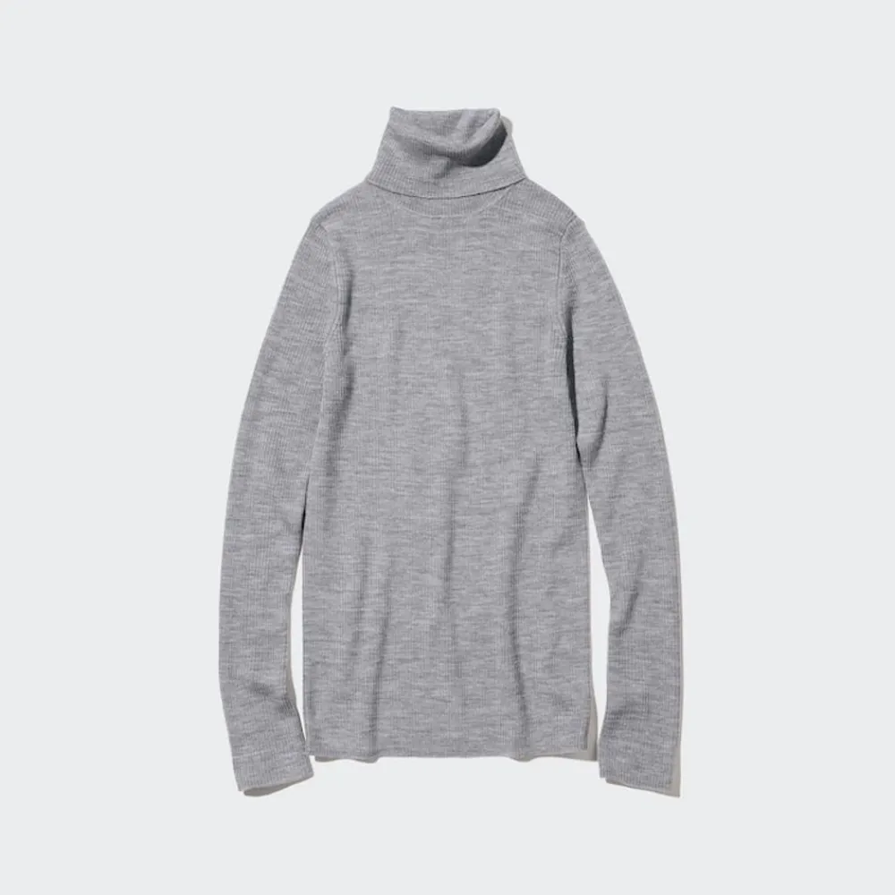 Pullover & Strickjacken*UNIQLO Gerippter 100 % Extra Feine Merinowolle Rollkragenpullover