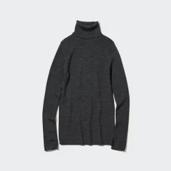 Pullover & Strickjacken*UNIQLO Gerippter 100 % Extra Feine Merinowolle Rollkragenpullover