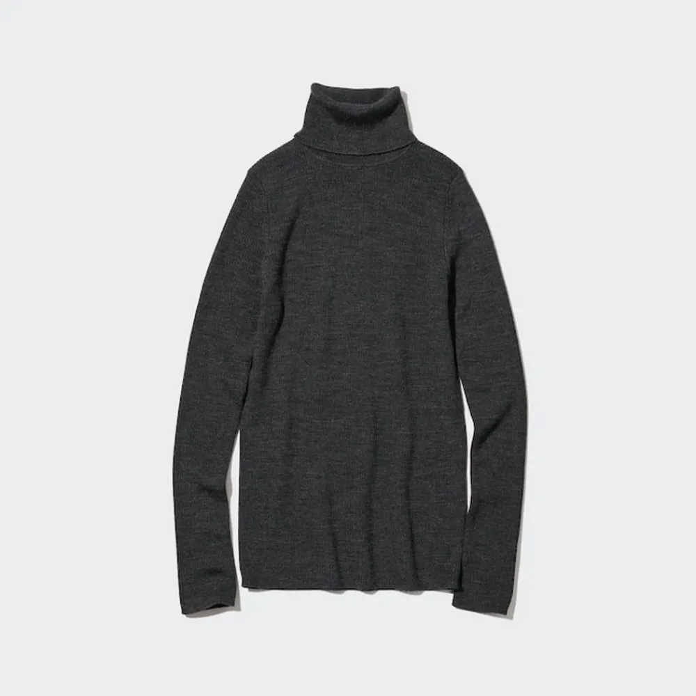 Pullover & Strickjacken*UNIQLO Gerippter 100 % Extra Feine Merinowolle Rollkragenpullover