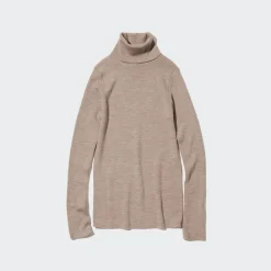 Pullover & Strickjacken*UNIQLO Gerippter 100 % Extra Feine Merinowolle Rollkragenpullover