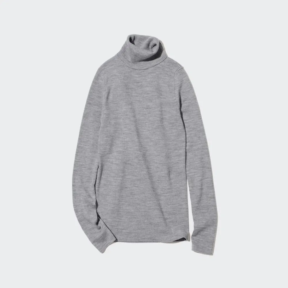 Pullover & Strickjacken*UNIQLO Gerippter 100% Extra Feine Merinowolle Rollkragenpullover
