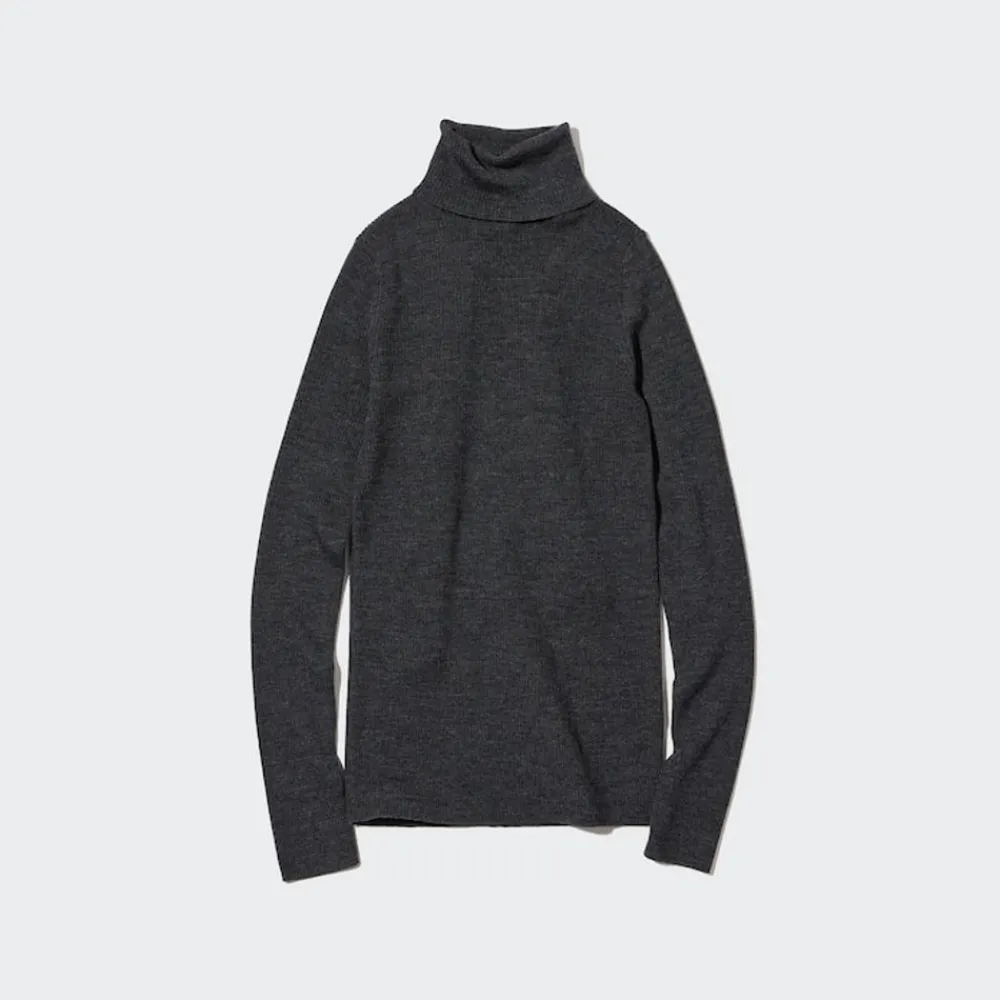 Pullover & Strickjacken*UNIQLO Gerippter 100% Extra Feine Merinowolle Rollkragenpullover
