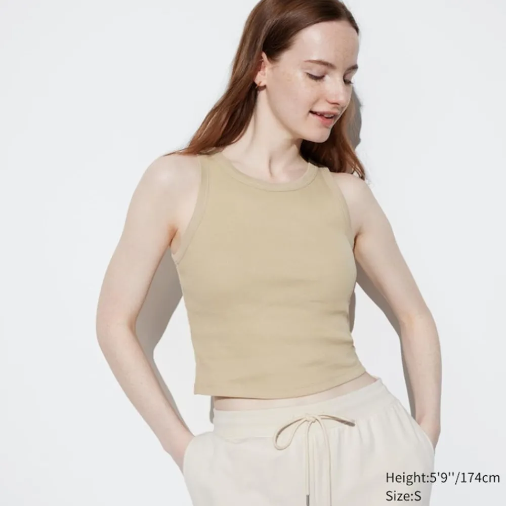 Bh-Tops, Tanktops & Trägertops*UNIQLO Geripptes Cropped Bh-Tanktop