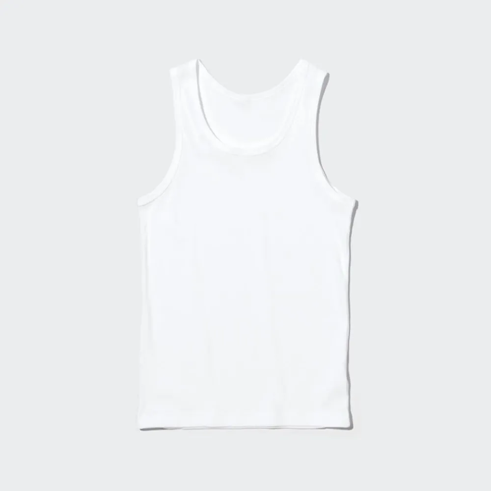 T-Shirts & Oberteile*UNIQLO Geripptes Dry Colour Unterhemd Weis