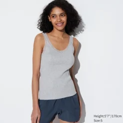 T-Shirts & Oberteile*UNIQLO Geripptes Tanktop Mit Spitze