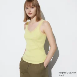 T-Shirts & Oberteile*UNIQLO Geripptes Tanktop Mit Spitze