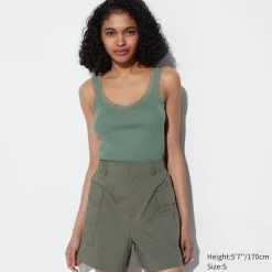 T-Shirts & Oberteile*UNIQLO Geripptes Tanktop Mit Spitze