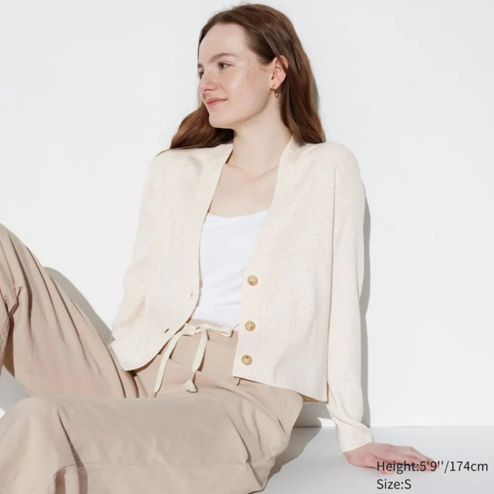 Pullover & Strickjacken*UNIQLO Gerippte Strickjacke (Maschinenwaschbar)