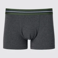 Unterwäsche*UNIQLO Gestreifte Baumwolle Unterhose Mit Niedrigem Bund Dunkelgrau