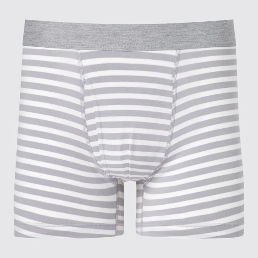 Unterwäsche*UNIQLO Gestreifte Baumwolle Unterhose Grau