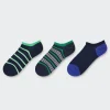 Socken, Strumpfhosen & Leggings*UNIQLO Gestreifte Kurzsocken (3 Paar) Dunkelblau