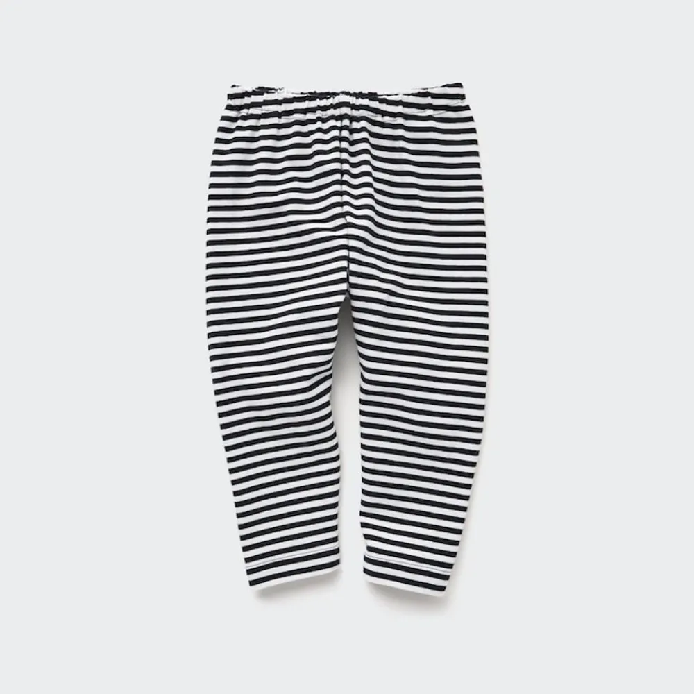 Leggings*UNIQLO Gestreifte Leggings (Relaxed Fit) Schwarz