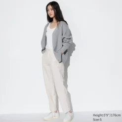 Hosen, Leggings & Jogginghosen*UNIQLO Gestreifte Leinen Baumwolle Hose (Tapered Fit, Lang)