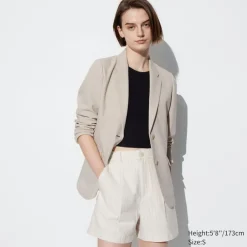 Shorts*UNIQLO Gestreifte Leinen Baumwolle Shorts