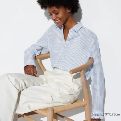 Hemden & Blusen*UNIQLO Gestreifte 100 % Premium Leinen Langarm Bluse