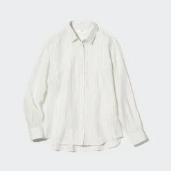 Hemden & Blusen*UNIQLO Gestreifte 100 % Premium Leinen Langarm Bluse