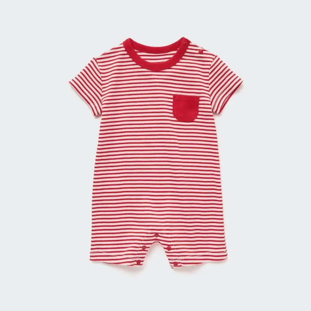 Strampler & Bodys*UNIQLO Gestreifter Gerippter Kurzarm Strampler