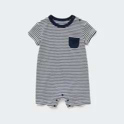 Strampler & Bodys*UNIQLO Gestreifter Gerippter Kurzarm Strampler