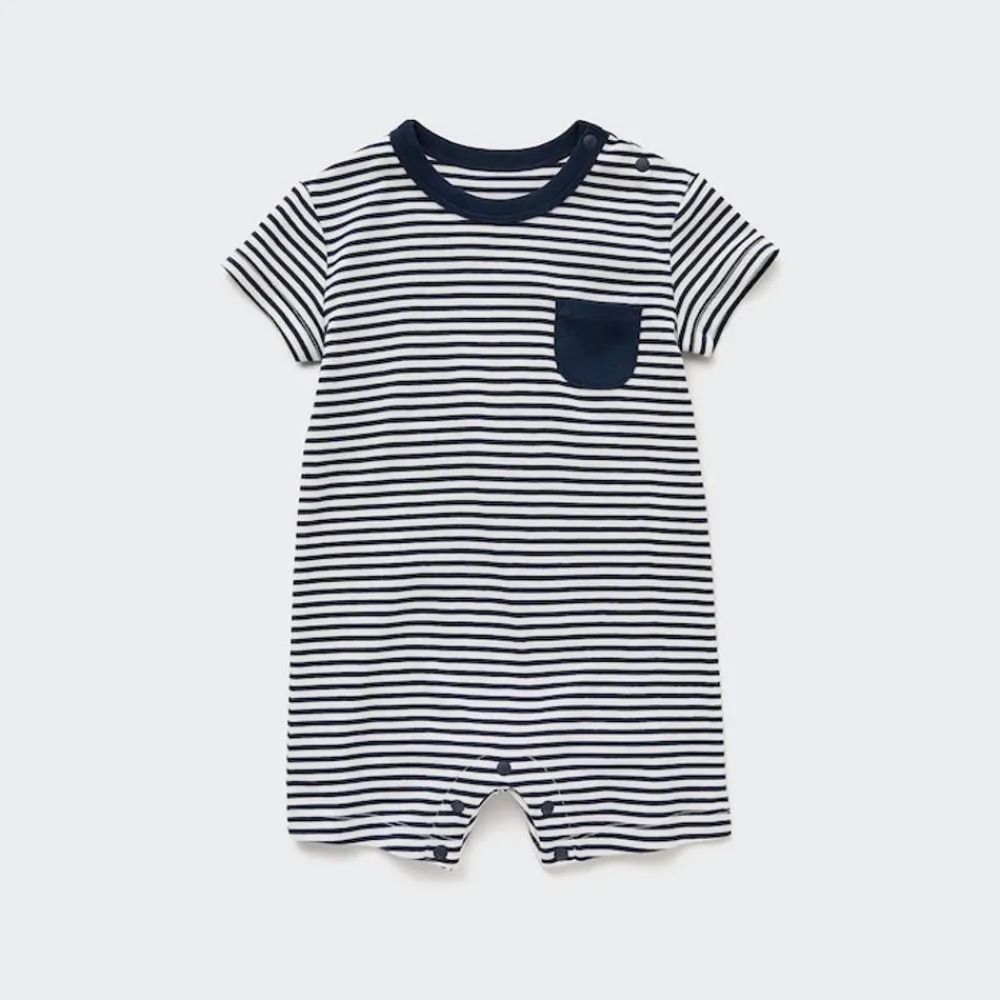 Strampler & Bodys*UNIQLO Gestreifter Gerippter Kurzarm Strampler