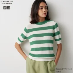Pullover & Strickjacken*UNIQLO Gestreifter Halbarm Pullover
