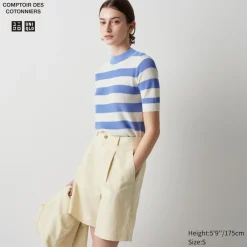 Pullover & Strickjacken*UNIQLO Gestreifter Halbarm Pullover