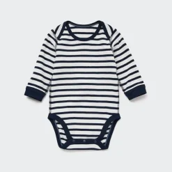 Strampler & Bodys*UNIQLO Gestreifter Langarm Body (6 - 24 Monate) Dunkelblau
