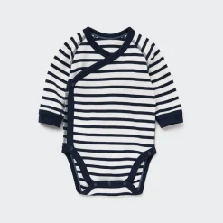 Strampler & Bodys*UNIQLO Gestreifter Langarm Body (3 - 6 Monate) Dunkelblau