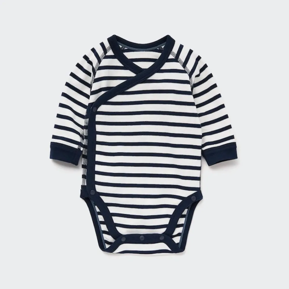 Strampler & Bodys*UNIQLO Gestreifter Langarm Body (3 - 6 Monate) Dunkelblau