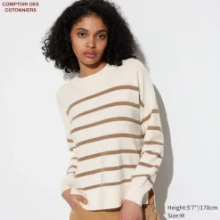 Pullover & Strickjacken*UNIQLO Gestreifter Merinowolle Pullover