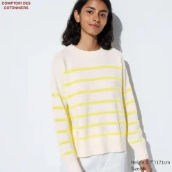 Pullover & Strickjacken*UNIQLO Gestreifter Merinowolle Pullover