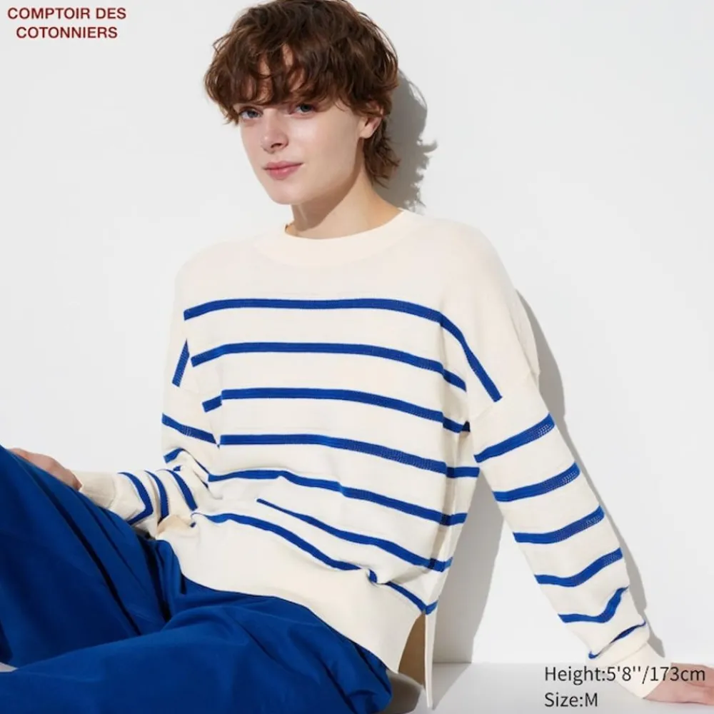 Pullover & Strickjacken*UNIQLO Gestreifter Merinowolle Pullover