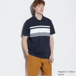 Poloshirts*UNIQLO Gestreiftes Dry Pique Poloshirt