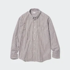Hemden*UNIQLO Gestreiftes Extra Feine Baumwolle Hemd