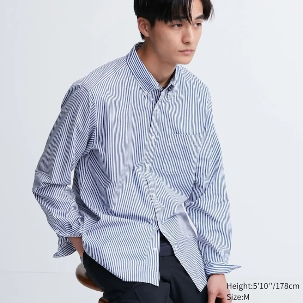Hemden*UNIQLO Gestreiftes Extra Feine Baumwolle Hemd