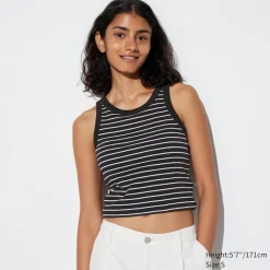 T-Shirts & Oberteile*UNIQLO Gestreiftes Geripptes Cropped Bh-Tanktop