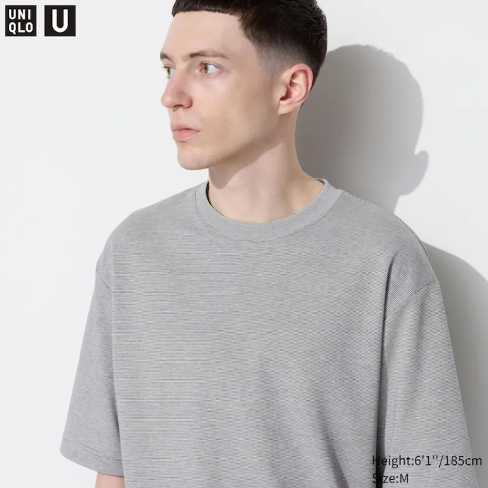 T-Shirts & Oberteile*UNIQLO Gestreiftes Oversized Airism Baumwolle Halbarm T-Shirt