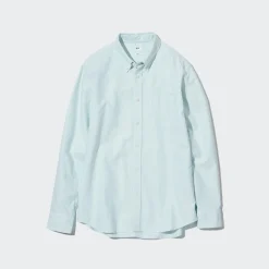 Hemden*UNIQLO Gestreiftes Oxford Hemd (Slim Fit) Grun